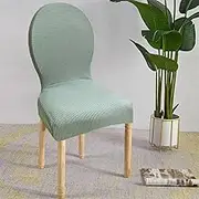 1/2/4/6-Pack Curved Round Backed Chair Covers Dining Room Chair Slipcovers Stretch Modern Kitchen Chair Slipcovers Elastic Seat Chair Protectors Covers (Color : Green 1, Size : 1pcs)