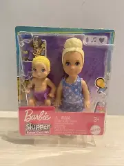 Barbie Skipper Babysit. Inc Toddler & Baby 2Pk Blonde Baby Doll New See Desc.