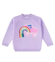 [Stella McCartney Kids] Stella McCartney Kids Embroidered cotton jersey sweatshirt Y 4 purple