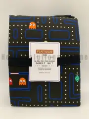 Pottery Barn Teen PAC-MAN Glow-in-the-Dark Percale Sheet Set Black Queen #N181