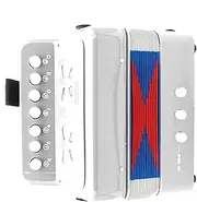 Kids Accordion - min-i Musical Instrument Button Accordion for Kids | 18 x 17 x 10 cm Portable Small with 7 Buttons Funny Music Toy for Beginners and Girls from 3 Years