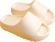 [Bomoka] Pillow Slides Slippers With Thick Bottom Fish Mouth Design - Couple Shower Sandals, Non-Slip Summer Slides