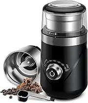 Coffee Grinder,Electric Coffee Bean/Herb/Spice Grinder, Espresso Grinder with 1 Removable Stainless Steel Bowl