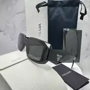 PRADA Sunglasses Black Symbole Logo PR 17WS 1AB-5S0 Made In Italy Authentic