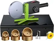 Pipe Fusion Welding Machine (75-90-110), 3M Anti-scalding Power Cable, with 3 Die Heads + Constant Temperature+ Knob Setting,Black