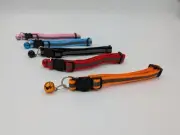 Cat Collar Set, 5 Colours (Pink, Blue, Black, Red, Orange), Reflective