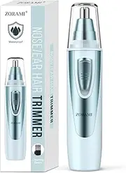 ZORAMI Hair Trimmer for Ears and Nose - 2022 Professional Pain-Free Eyebrow Trimmer and Facial Hair for Men and Women, Battery Operated Trimmer with Ipx7 Agu Proof