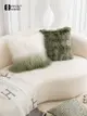 輕奢皮草抱枕 綠色床上靠背墊套 簡約現代風格 客廳午睡靠墊 (1.6折)
