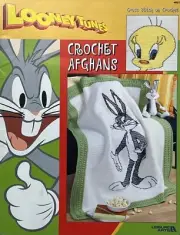 LOONEY TUNES Cross Stitch on Crochet Afghans BUGS/TAZ/TWEETY Leisure Arts 3490