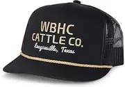 Whiskey Bent HAT CO. Cattleman Rope Hat WBHC Cattle Co. Leagueville Texas Adjustable Snapback Hat