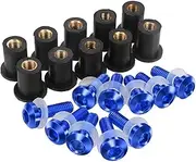 Connector 10PCS M5 5mm Windscreen Windshield Bolts Screw Kits for T-MAX500 XP500 T-MAX530 XP530 TMAX 560 SX/DX/MAX TECH(Blue)