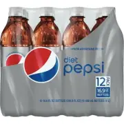 Pepsi Soda Pop Pack of 12 16.9oz Bottles Soft Drink Cola Soda Bottle Pop