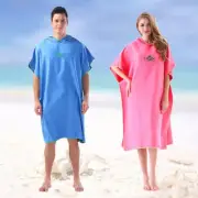 Hooded Bath Quick Dry Poncho Unisex Adult Changing Robe Towel Beach Bathrobe ✿◍
