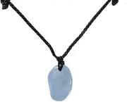 [Sundarwald] Dainty Tumbled Raw Aquamarine Pendant Necklace for Women Men, Dainty, Gemstone, Aquamarine