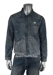 Ralph Lauren RRL Distressed Paint Splatter Lightweight Denim Jacket XL New