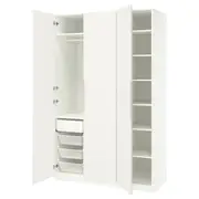 PAX / TONSTAD wardrobe combination, white/off-white, 150x60x236 cm