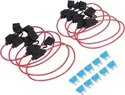 Mellisso Inline Fuse Holder ATC/ATO Add-a-Circuit Car Fuse Holder 10 Pack Fuse TAP Adapter 16 Gauge 20AMP Blade Automotive Fuse Holder Waterproof Wire with 10 pcs 15 AMP Standard Fuses