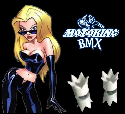 MOTOKING BMX CROWN VALVE CAPS WHITE ( PAIR) FITS GT,SE,READLINE,HARO