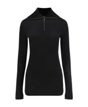Jil Sander Roll-Neck Knitted Top S,XS,L,M Black
