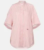 [Stella McCartney] Stella McCartney Pinstriped silk shirt AU 12 red