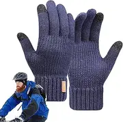 [DAWCBVJQ] Warm Gloves for Men - Touchscreen Double Layer Cycling Gloves | Cold Weather Thermal Gloves Versatile for Cycling, Running, Driving