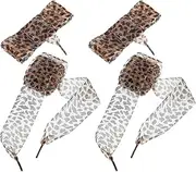 [PACKOVE] 2Pairs Leopard Print Flat Shoe Laces of Wide Stylish Laces for Sneakers Sports Shoes and Casual Wear Durable and Fashionable Accessory for Halloween