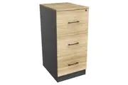 Xavier 3-Drawer Storage Filing Cabinet - Oak & Ironstone