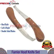 Farrier Hoof Knife 2 pc Sharpener Left Handed Double Edge Pick Trimming