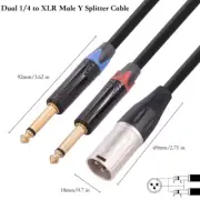 to TRS Cable, to Dual 1/4 Cable, 1/4 to Male Male Connector