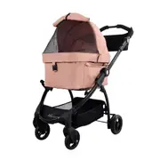 IBIYAYA CLEO 3-in-1 Multifunction Pet Stroller & Car Seat Travel System - Coral Pink