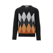 [BALLANTYNE] BALLANTYNE Lozenge cashmere sweater Man 52 52 Black