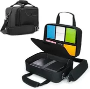 USA Gear PRO Magic The Gathering MTG Deck Bag Travel Case - Card Protector Bag with Padded Shoulder Strap, Customizable Interior, Weather Resistant - Fits Loose Cards and Boxes, Black, Portable