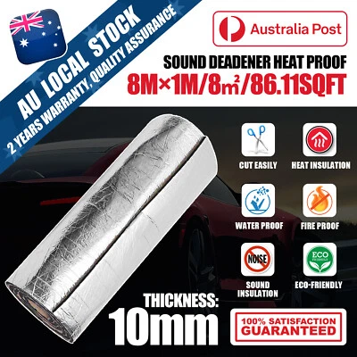 1x8m Sound Deadener Insulation Heat Proof Noise Proofing Foam Car Auto Shield AU (for: Mitsubishi)