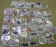 #D284. LOT OF TWENTY NINE (29) DIFFERENT WORLD FLAGS PINS