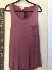 BNWT NEXT VEST TOP SCOOP NECK SLEEVELESS DARK SPARKLY PINK SIZE 22