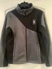 Spyder Men’s Full Zip Fleece Lined Sweater Jacket Size Small Black/Grey New