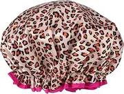 Ipetboom Leopard Print Shower Cap - Shower Cap Reusable,Bath Cap Adult Hair Cap Elastic Leopard Print,Bathing Shower Caps,Elastic and Reusable Bath Caps for Women