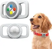 elago Pet Collar W5 Case Compatible with Apple AirTag, Cute Designed Holder for Dog Cat Collar Loop Harness, Premium Silicone Protective Cover [Tracking Device Not Included] (Light Grey)