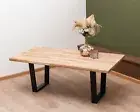 Solid Oak Coffee Table With Metal Legs, Modern Coffee table, Solid Wood, Oil Wax