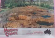 Souvenir postcard of Mystery Craters, Bundaberg, QLD