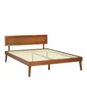 [Artiss] Splay Wooden Bed Frame Queen Size Bed Base in Walnut