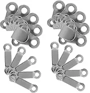 Operitacx 20pcs Trouser Fasteners Hook and Bar Silver Hook and Eye Sew On Eye Fastener Closures for Repairing Trousers Bra Dress Sewing DIY Crafting Silver