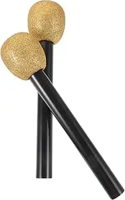 Microphone Toys for Boys and Girls 2pcs Glitter Party Microphone Stage Props for Boys and Girls