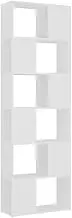 Bookcase Room Divider White - Engineered Wood Standing Shelf for Living Room, Bedroom | Space Saving Solution for Small Spaces | 60x24x186 cm