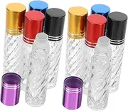 EPIGEIST 10pcs Roller Ball Glass Bottles for Essential Oils Refillable Perfume Containers Travel Bottles with Smooth for Home Go Use Random Color