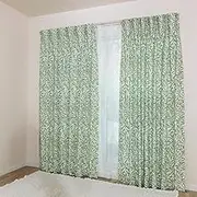 [Kahirace] Flameproof Curtain Set of 4 (Thick 2 Pieces, 2 Lace) [Made in Japan 144 Size] William Morris [Willow Bough Willow Bow] Thick (Heat Insulation, Thermal Insulation, Grade 3 Light Blocking) +