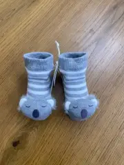 MudPie Koala Rattle Toe Socks 0-12 Months NWT! Adorable!