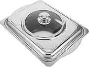 CHICAMPERA Stainless Steel Buffet Dish with Glass Lid Durable Chafing Dish for Self Service Catering Food Container for Restaurants Parties and Outdoor Events