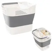 35L Collapsible Laundry Basket Clothes Hamper Washing Cleaning Organizer Bin