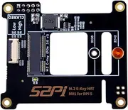 GeeekPi M.2 E-Key Hat M01 for Raspberry Pi 5, PCIe x1 Interface, Compatible with Raspberry Pi-compatible Peripherals